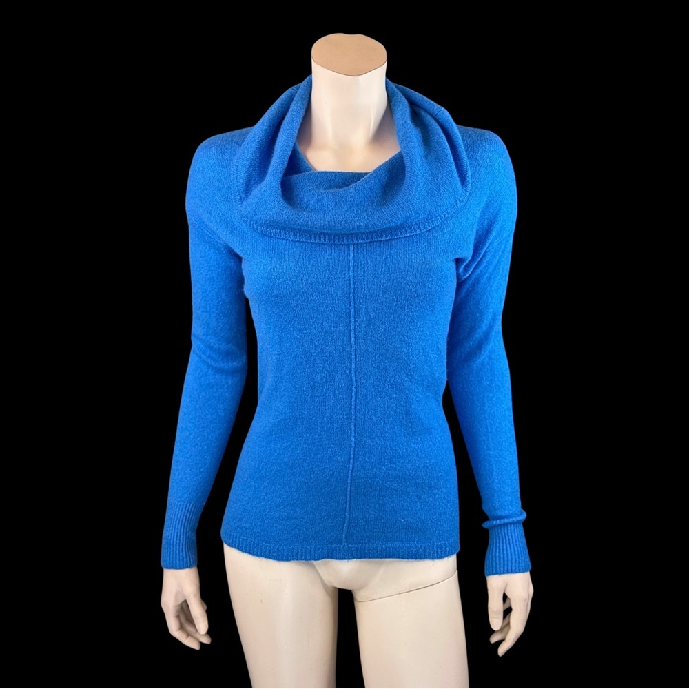 Y2K CASHMERE Cerulean Blue Cowl Neck Sweater / S